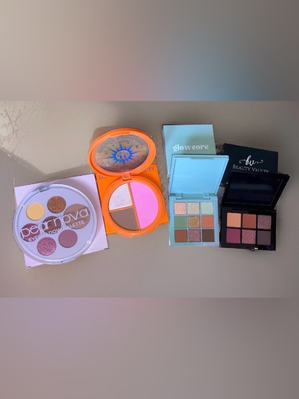 4 Face/Eyeshadow Palettes ~Pear Nova, Glowcore, Love+Craft+Beauty, Beauty Vaulte